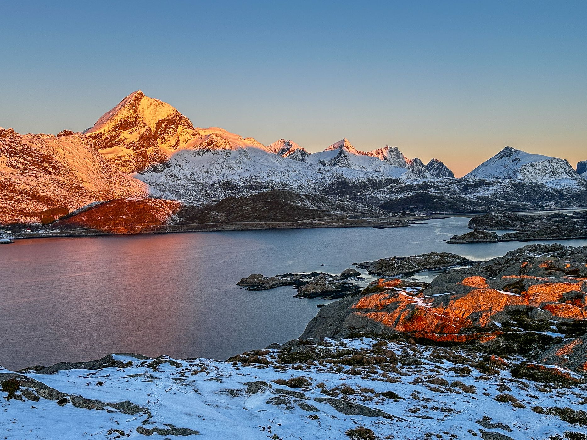 Viewpoint on the rock above Sund, Norway