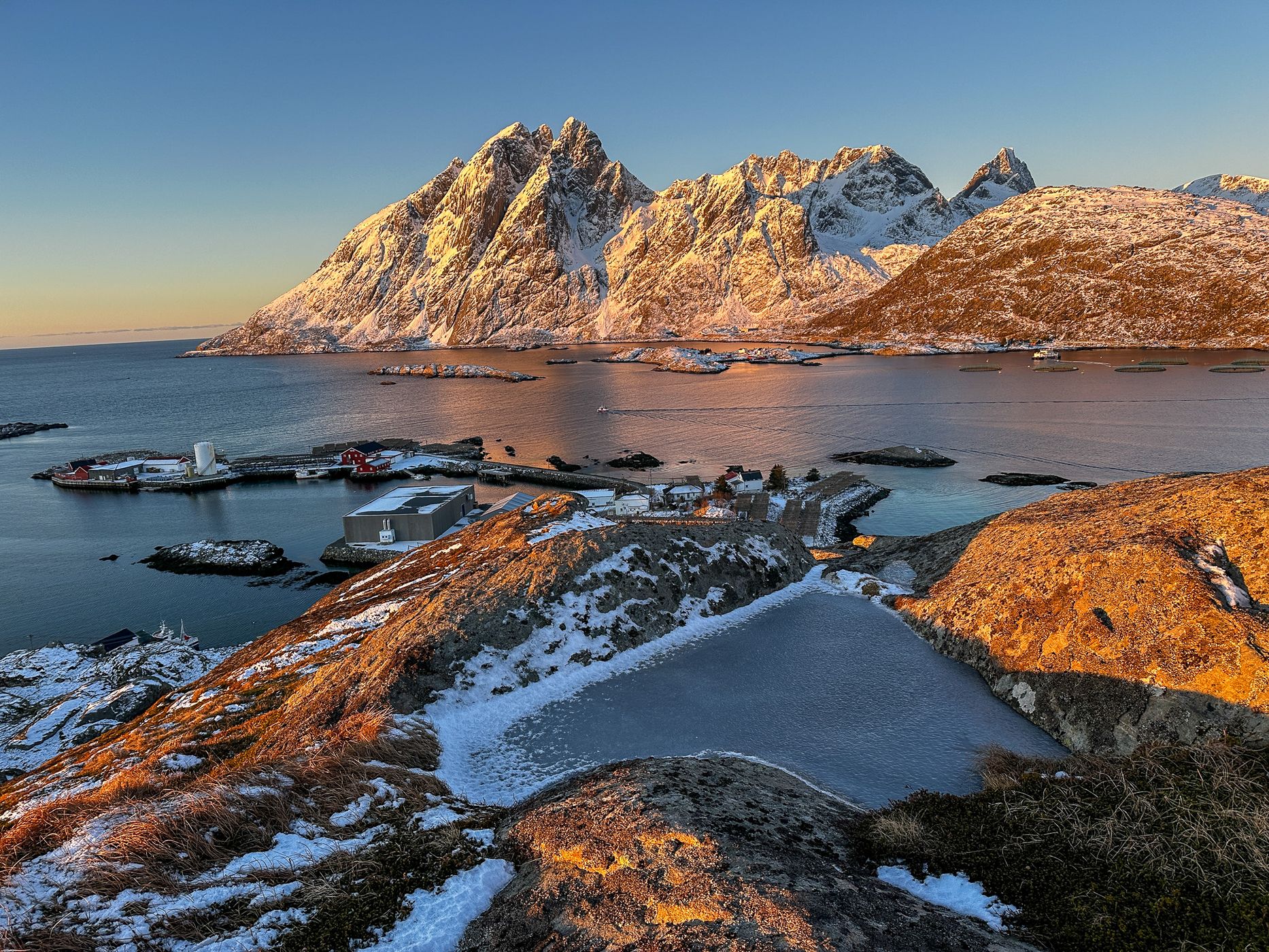 Viewpoint on the rock above Sund, Norway