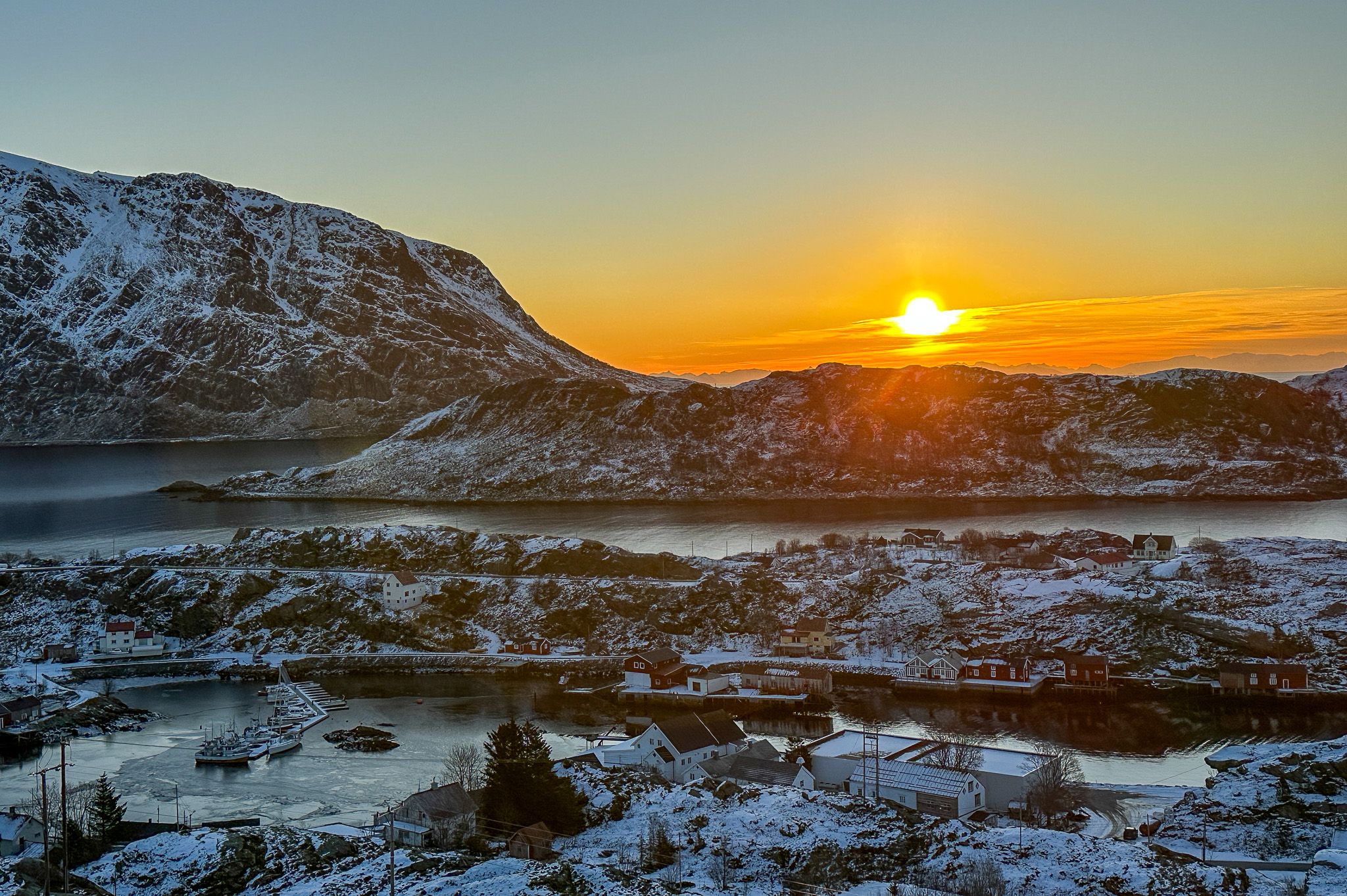 Viewpoint on the rock above Sund, Norway