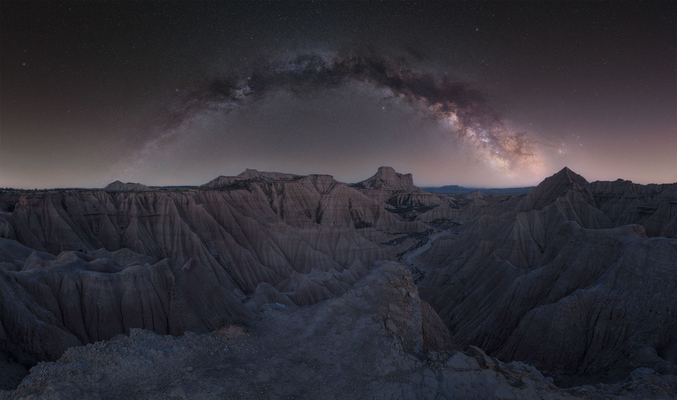 Bardenas Reales (El Rallón at night), Spain