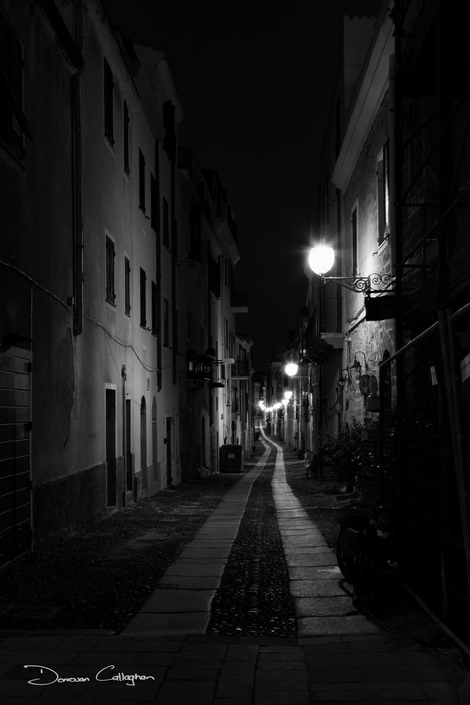 Blue hour old city Alghero, Sardinia, Italy