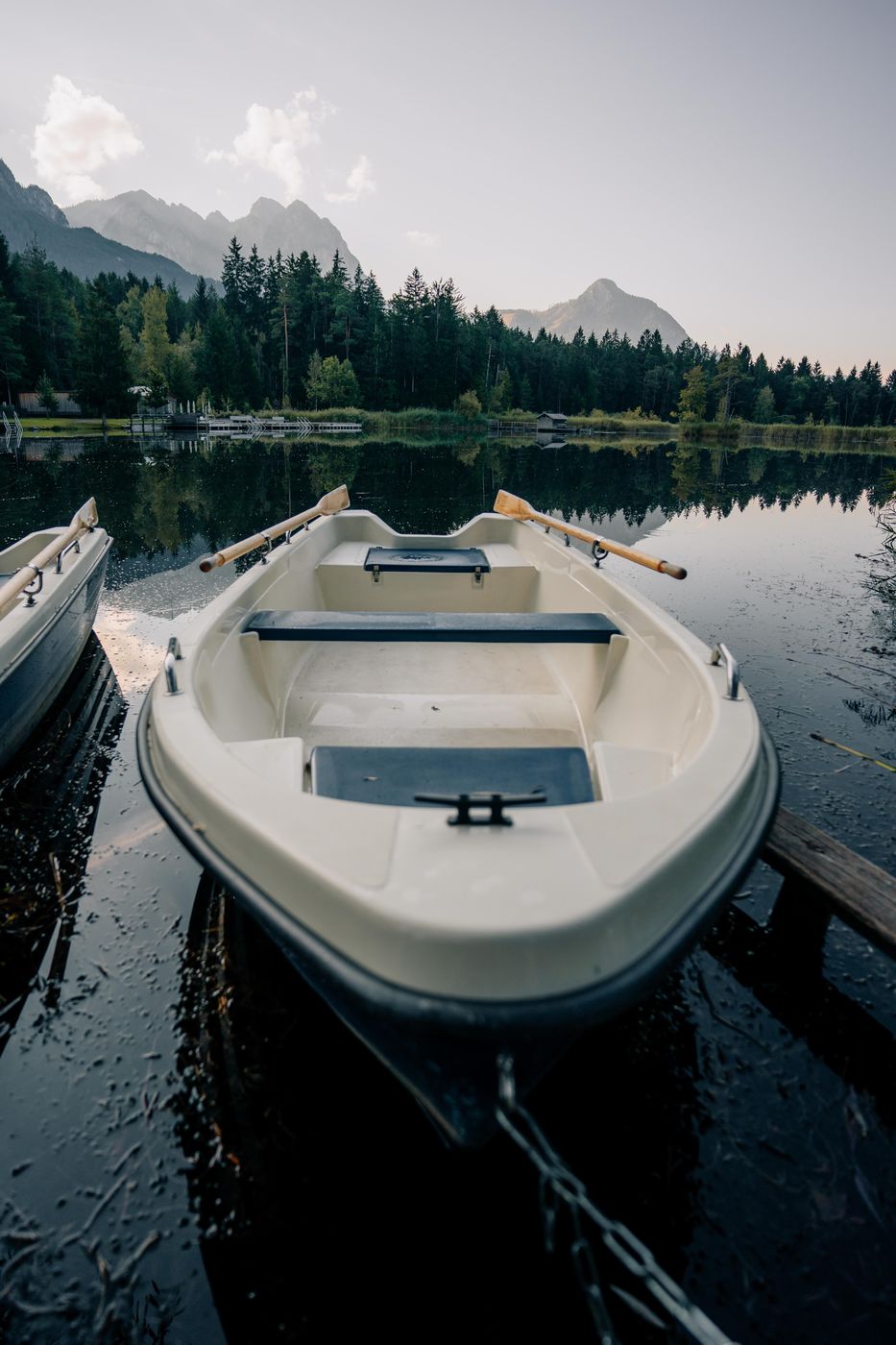 Boat at Völser Weiher, Italy