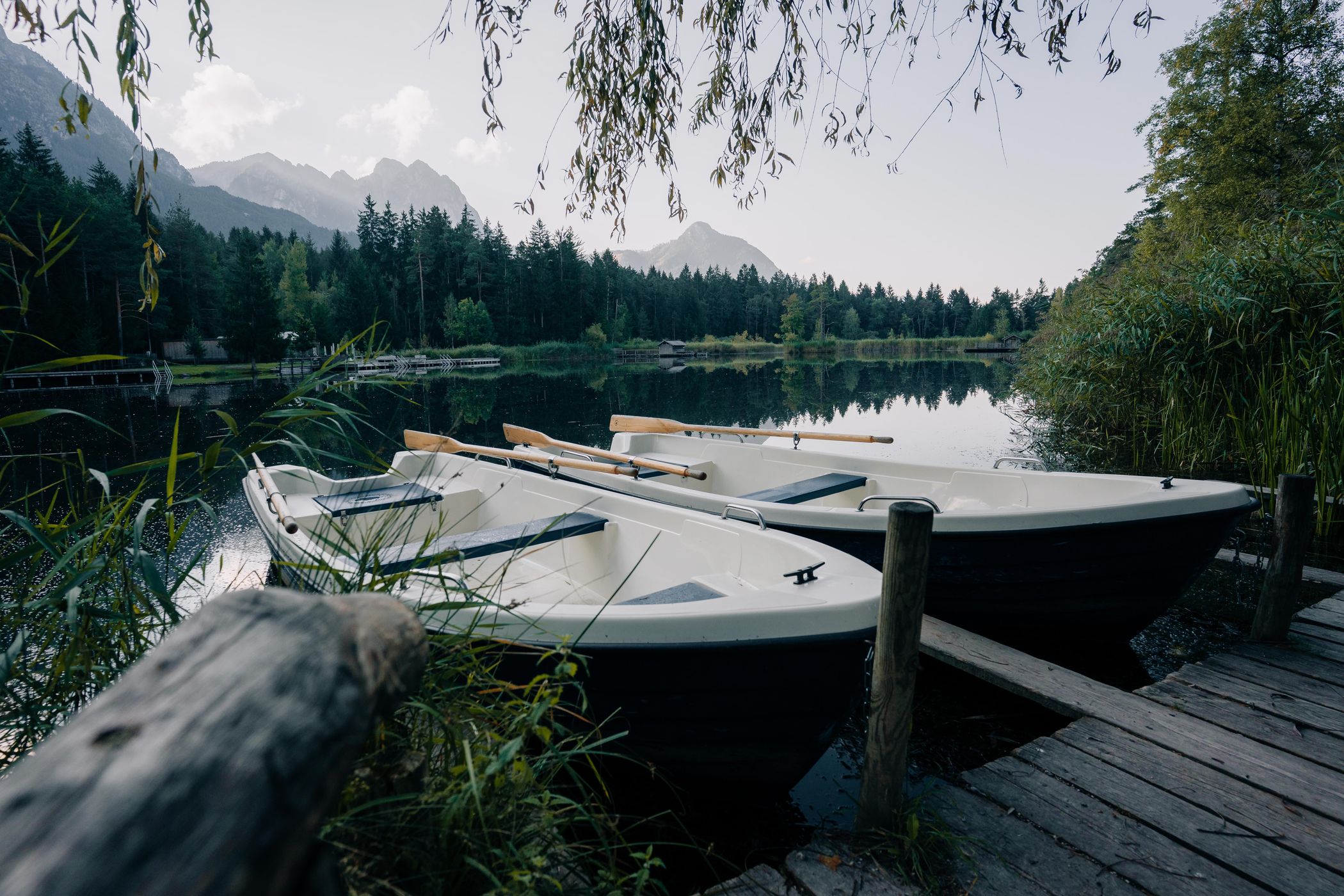 Boat at Völser Weiher, Italy