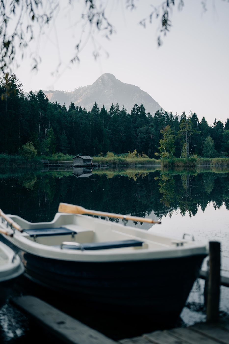 Boat at Völser Weiher, Italy
