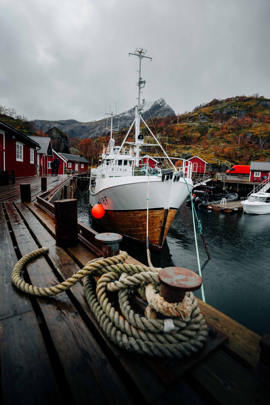 Boats in Nusfjord, Norway