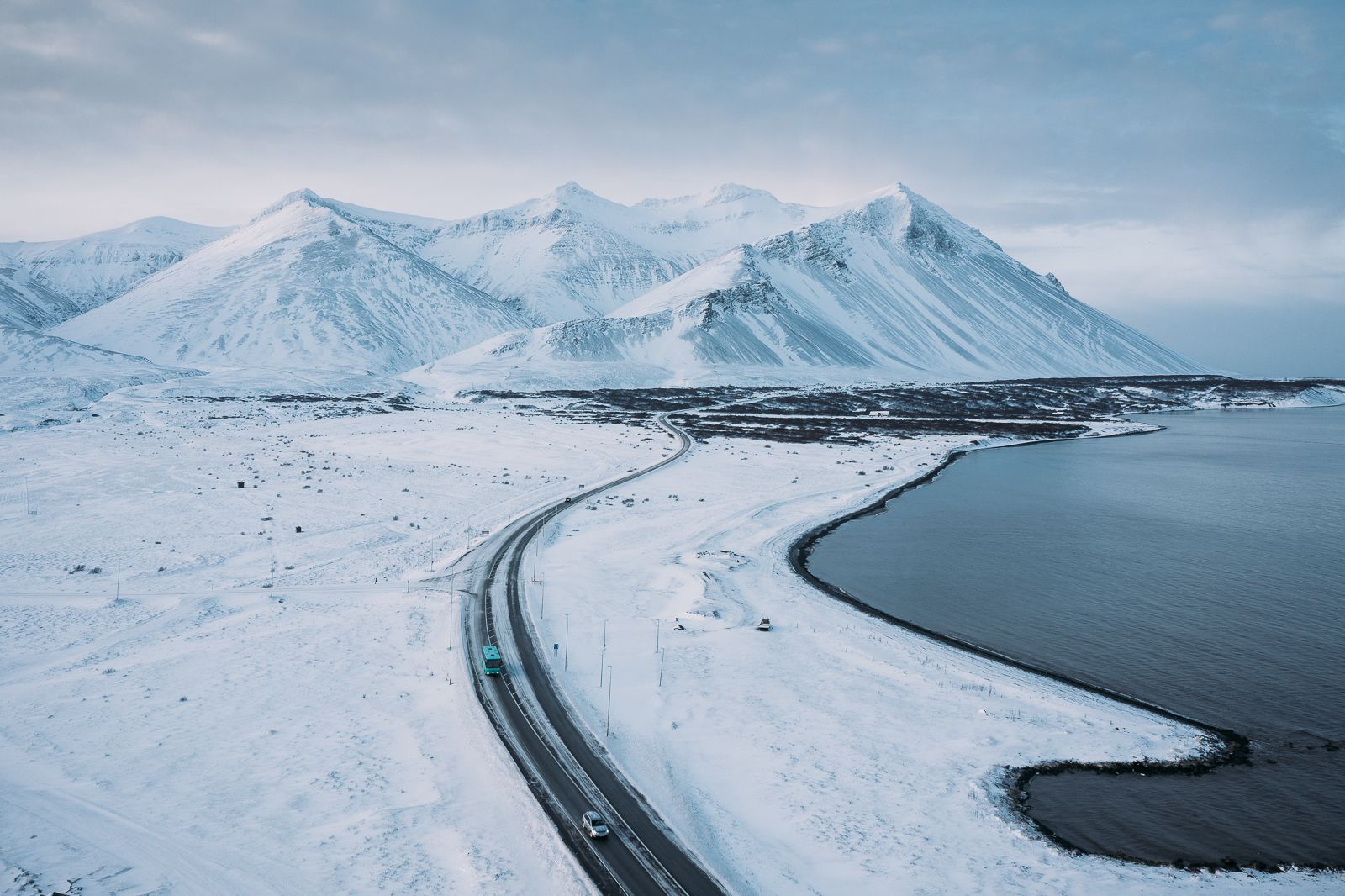 Borgarnes Mountain View (Drone), Iceland