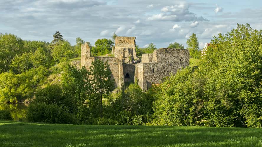 Borotín castle from hill