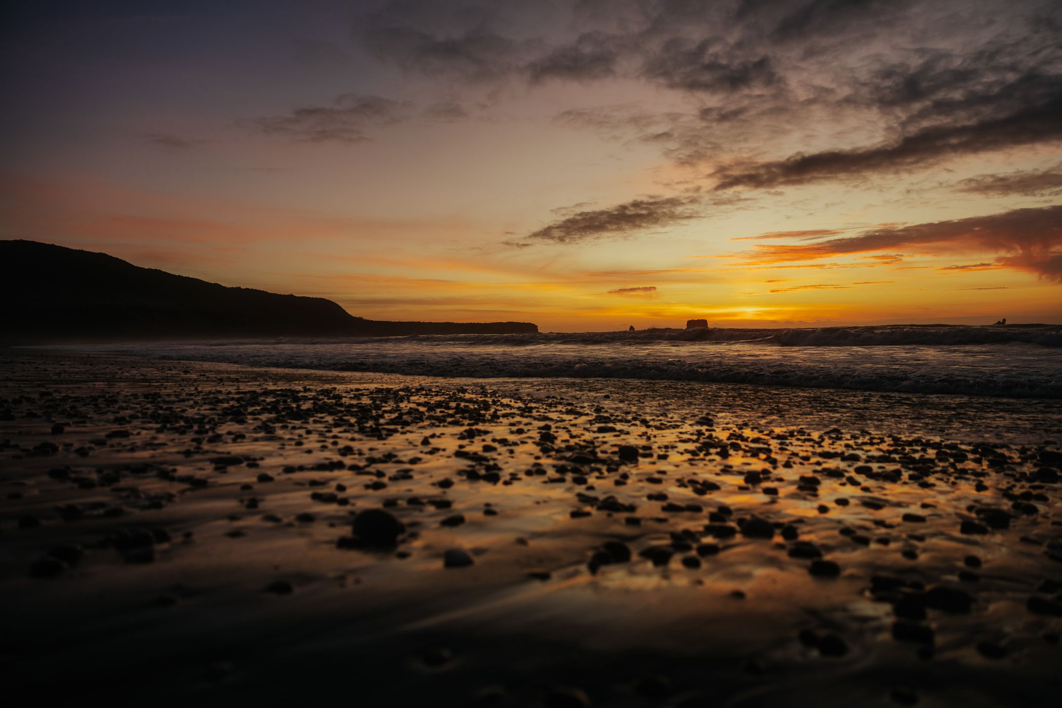 Camping view, Rapahoe Beach, New Zealand
