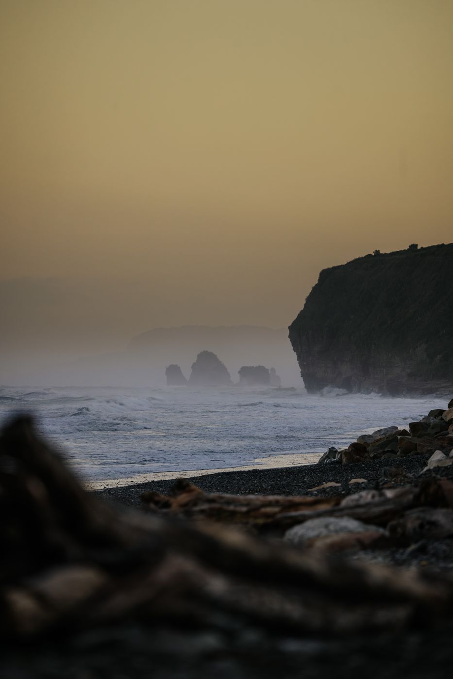 Camping view, Rapahoe Beach, New Zealand