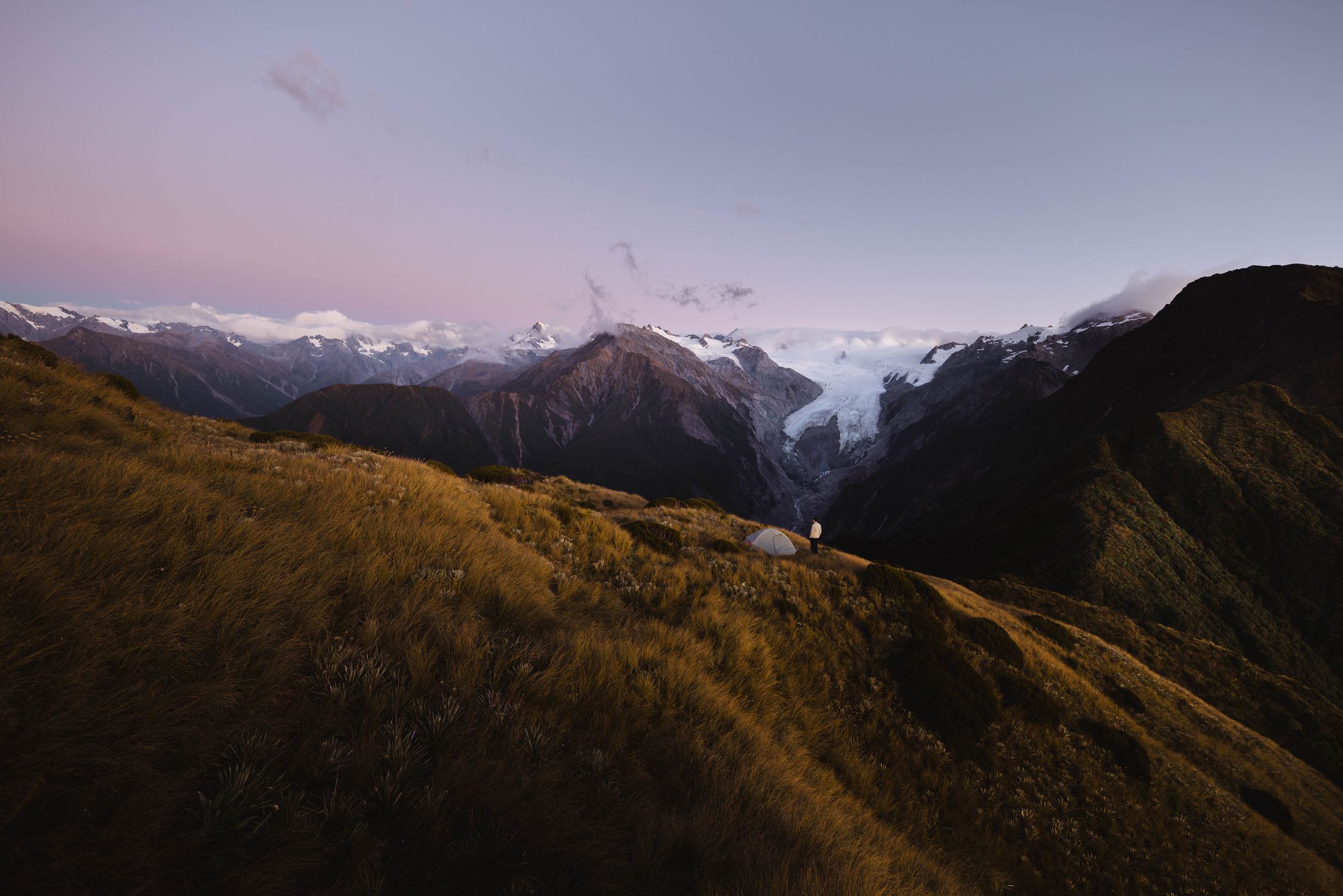 Campsite at Alex Knob track, Franz Josef Glacier, New Zealand