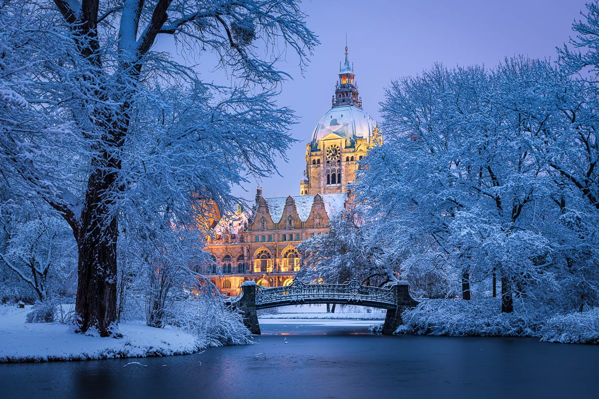 City Hall of Hannover in winter, Germany