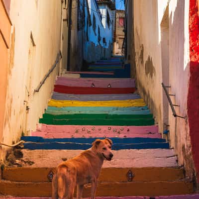 Colorful stairs in Kuşadası, Turkey (Türkiye)