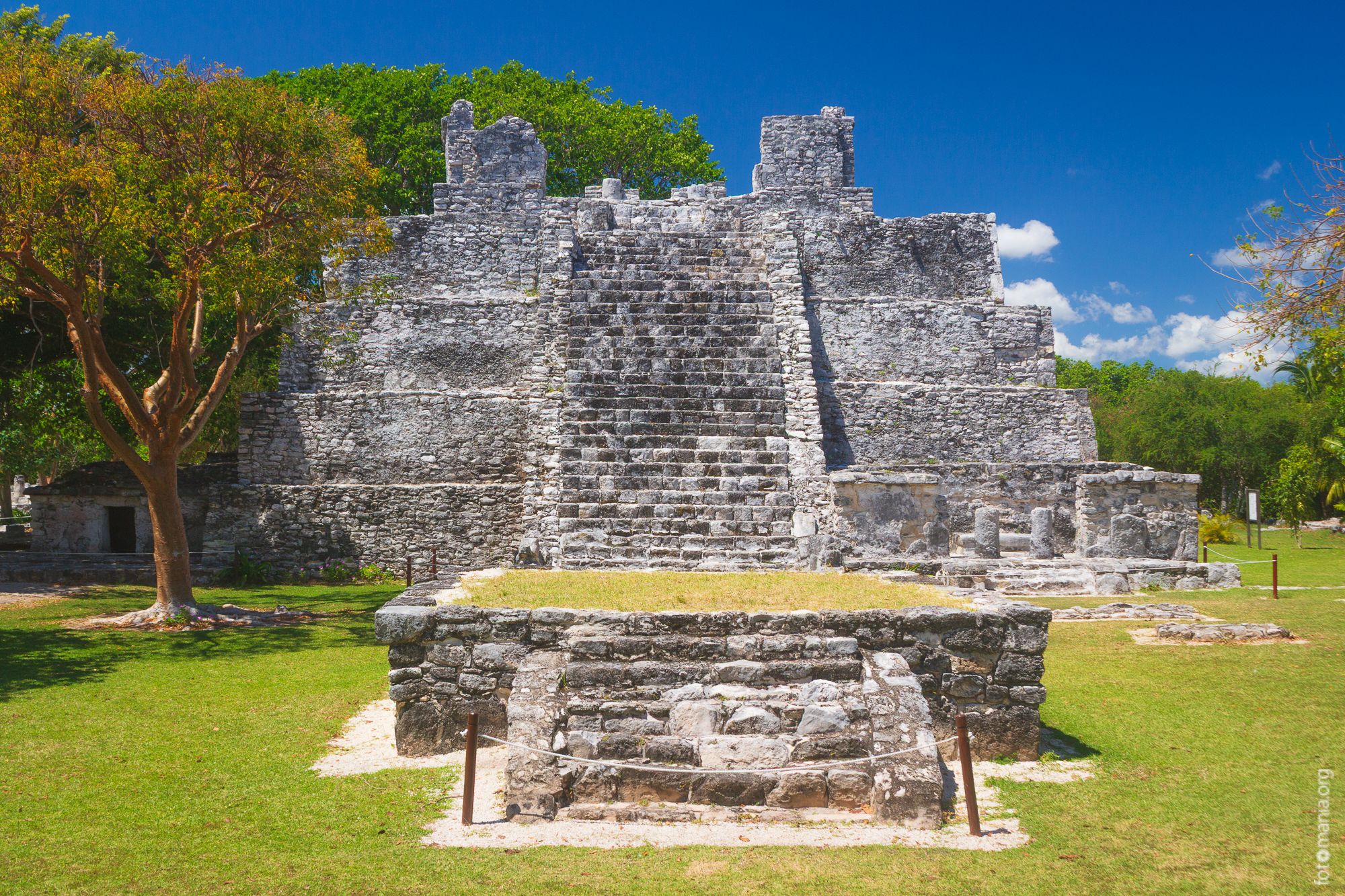 El Castillo, main structure of El Meco ruins, Mexico