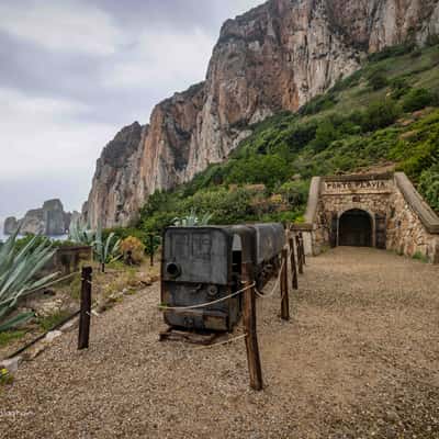 Entrance to Porto Flavio mine, Porto Flavia, Sardinia, Italy