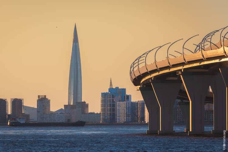 Gazprom Tower from Kanonerskiy Island