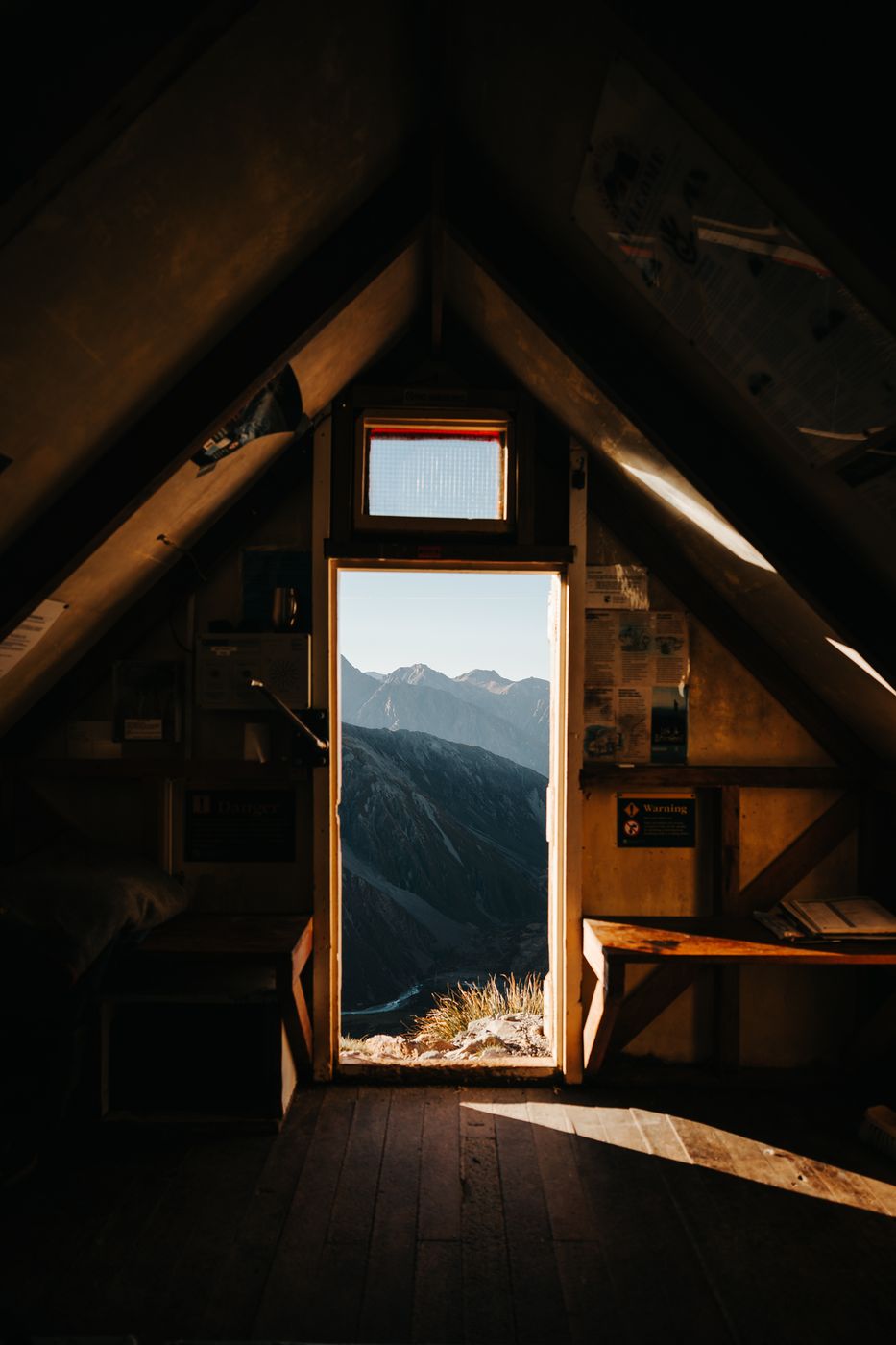 Inside Sefton Bivouac, Mount Cook National Park, New Zealand