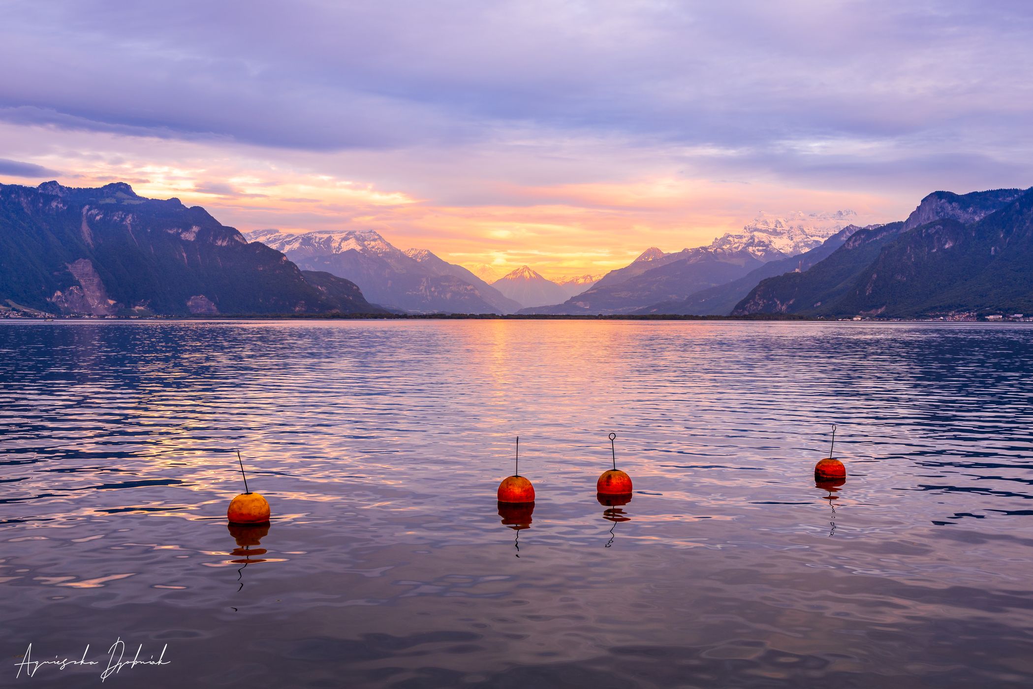 Lake Geneva, Sea nymph riding seahorse, Switzerland