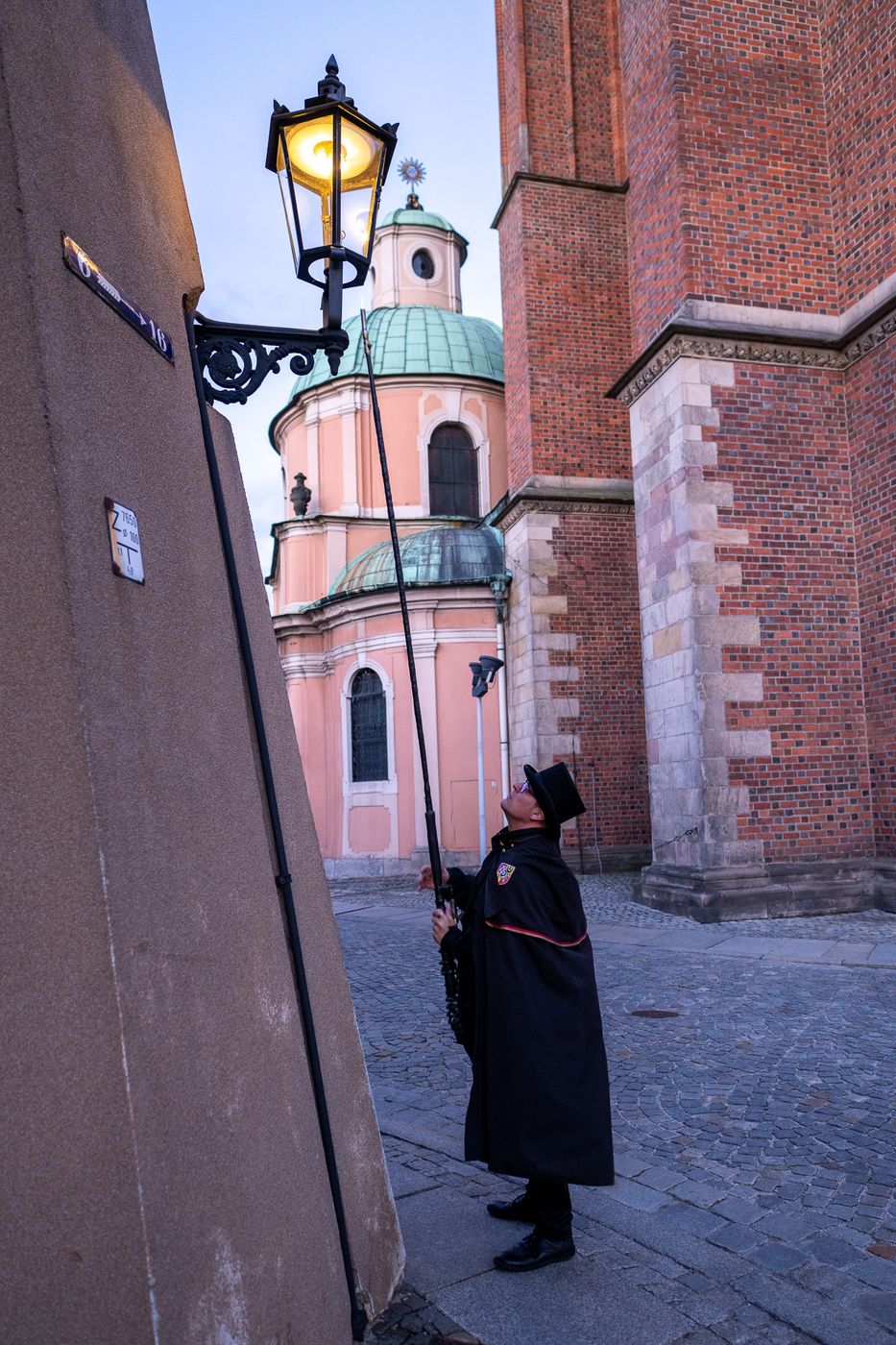 Lamp lighter on Cathedral Island, Poland