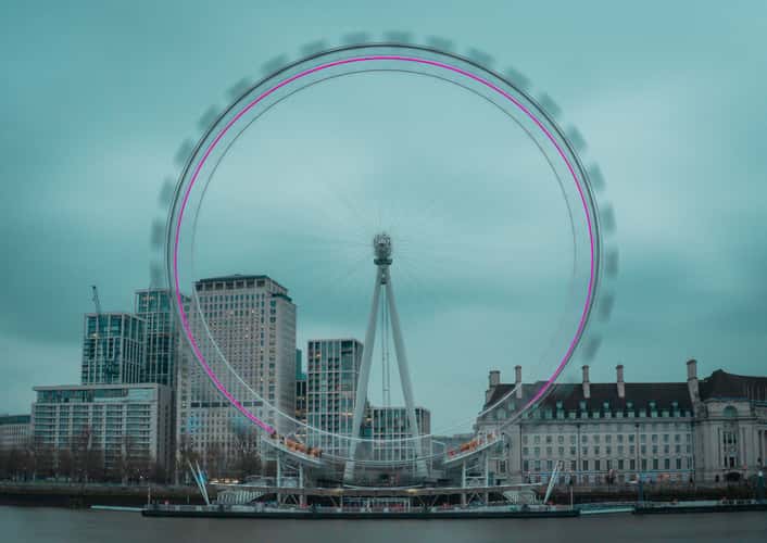 London Eye from Victoria Embankment, London