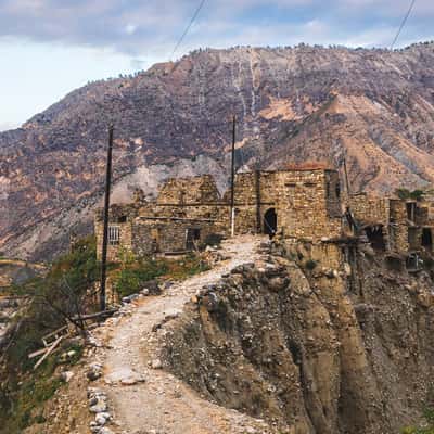 Main entrance to the core of Koroda village, Russian Federation
