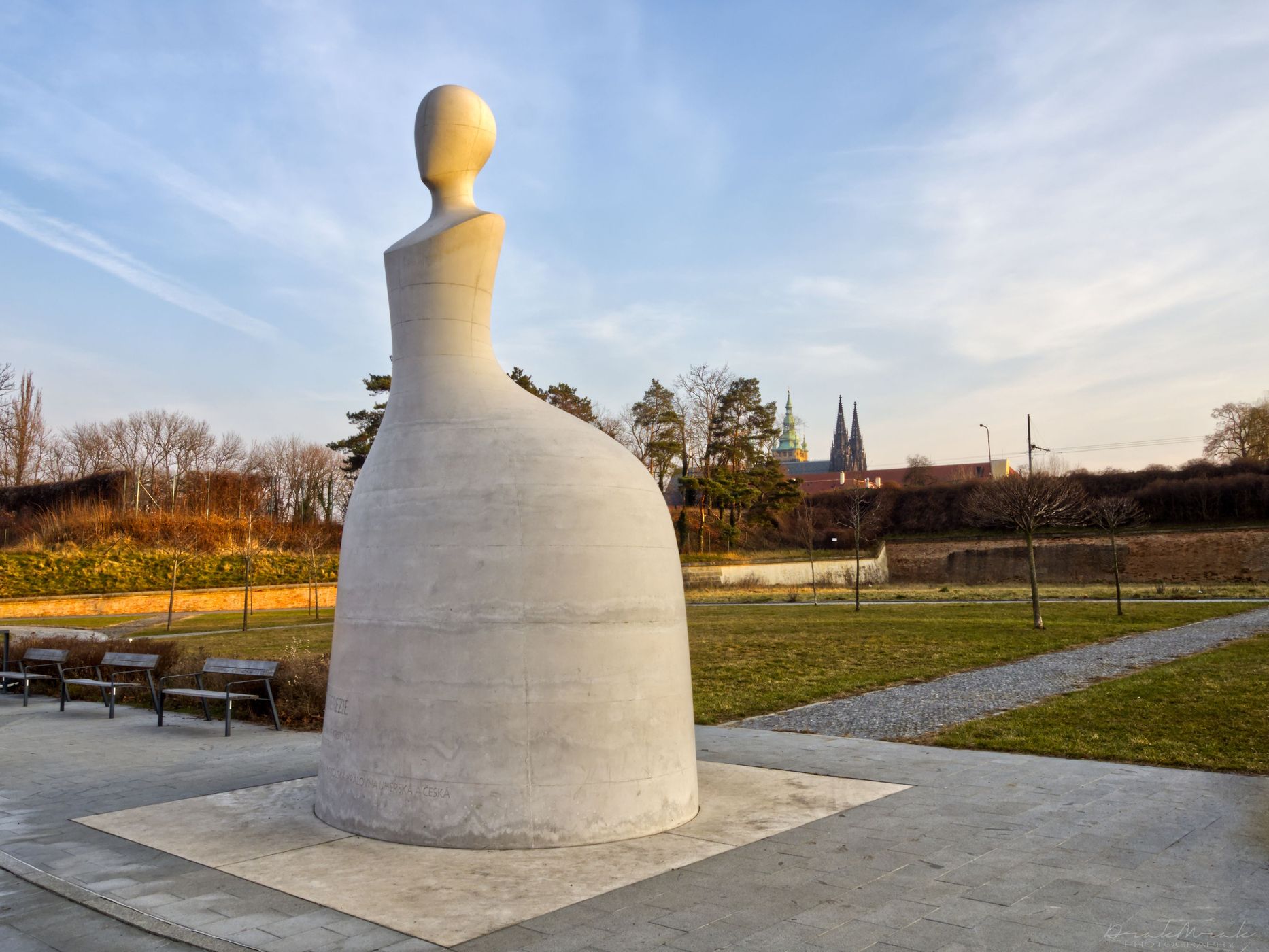 Marie Terezie statue, sunset, Czech Republic