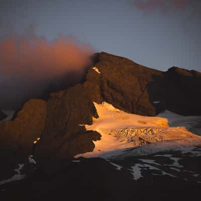 Mountain views from above Liverpool hut, New Zealand