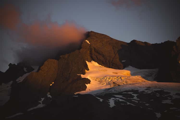 Mountain views from above Liverpool hut