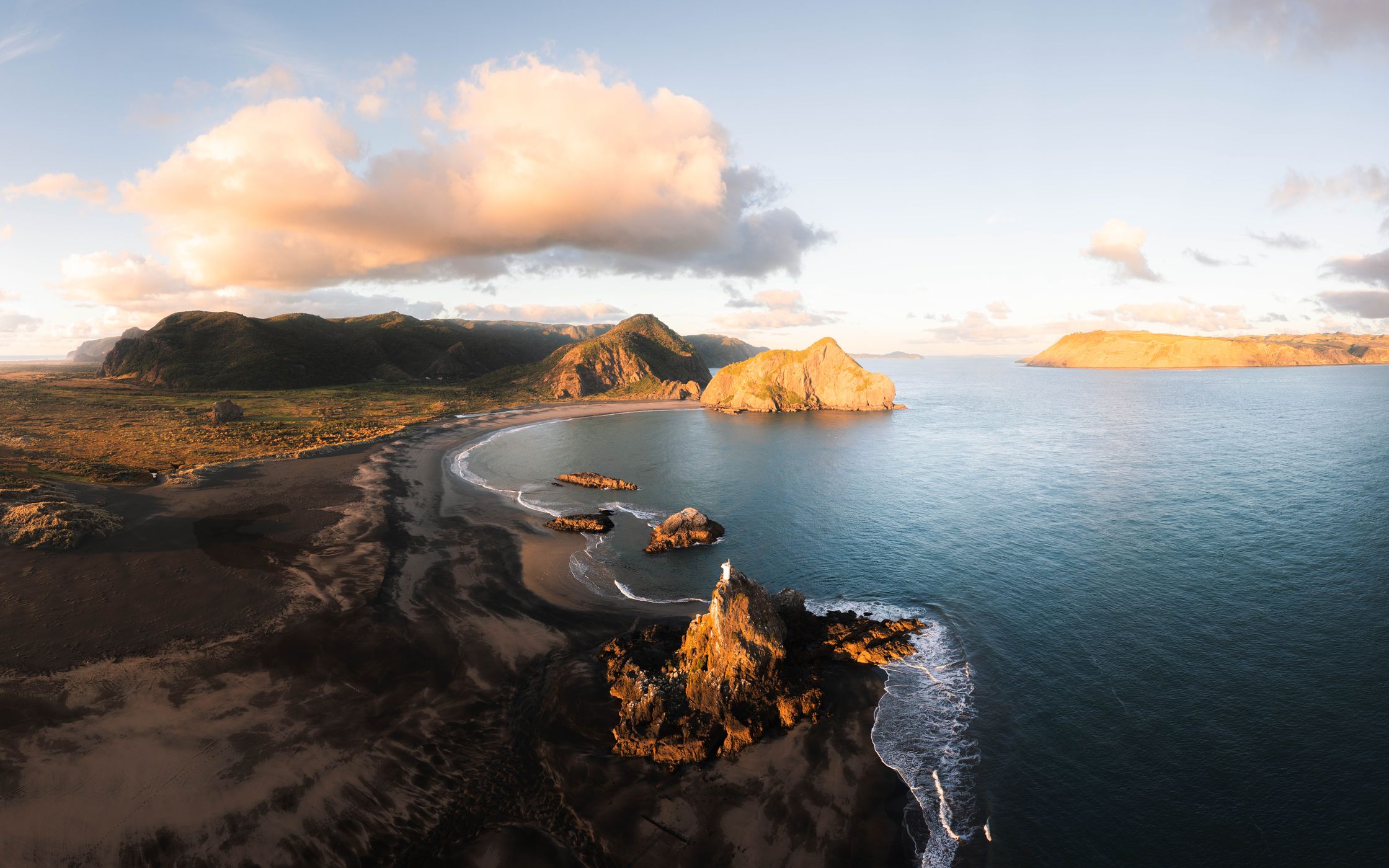 Nine pin rock, Whatipu, North Island, New Zealand