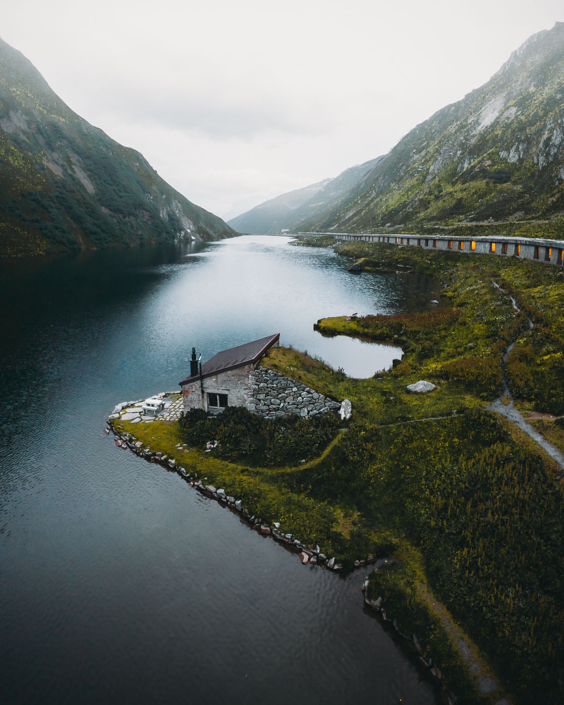 Oberalppass Cabin (Drone), Switzerland