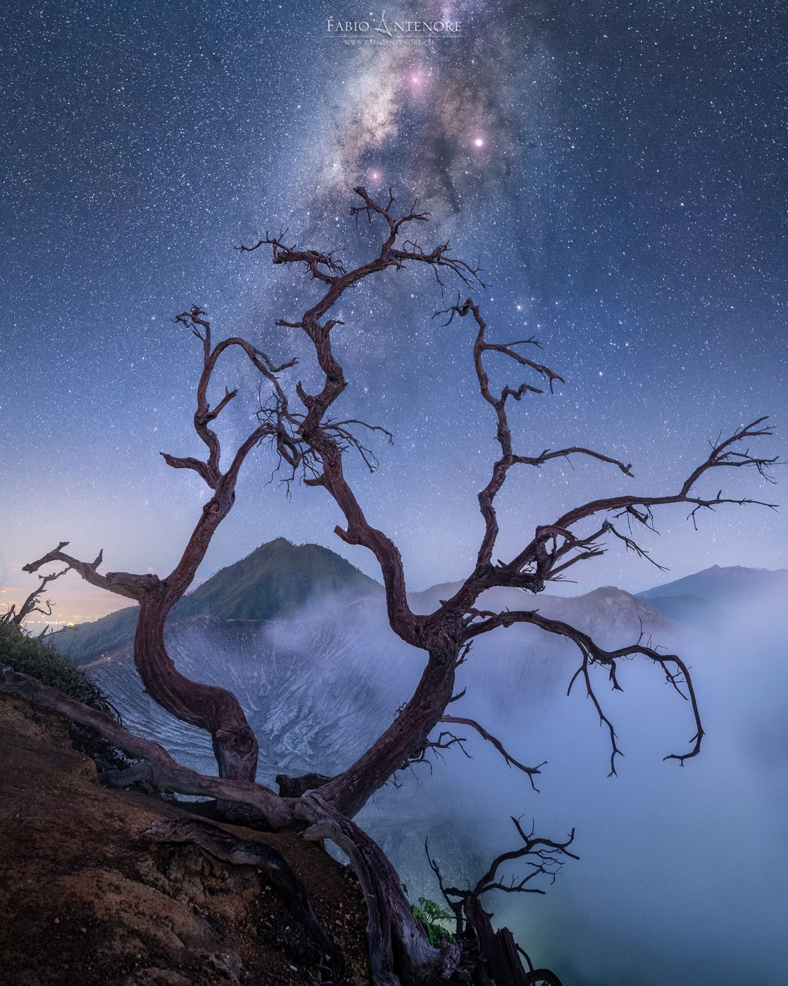 On the Crater rim of Mount Ijen, Indonesia