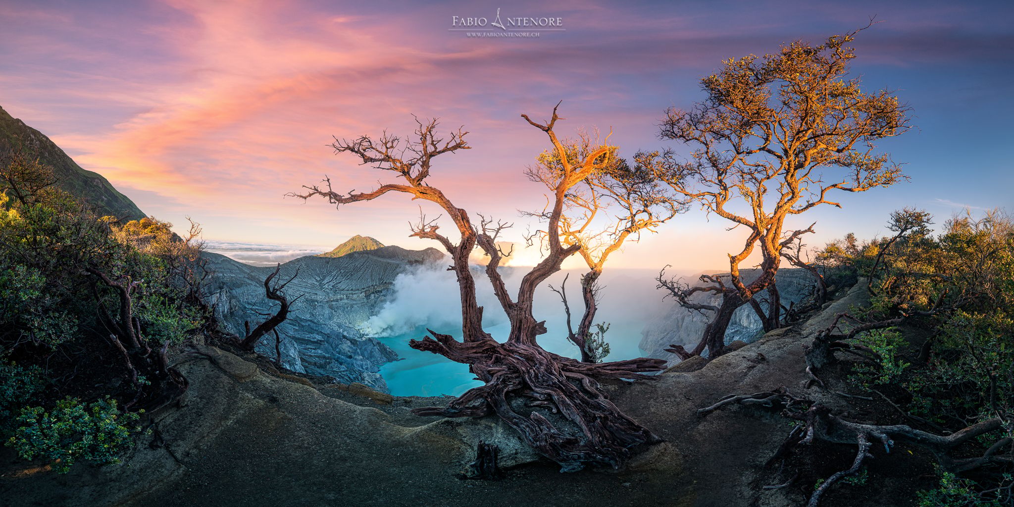 On the Crater rim of Mount Ijen, Indonesia