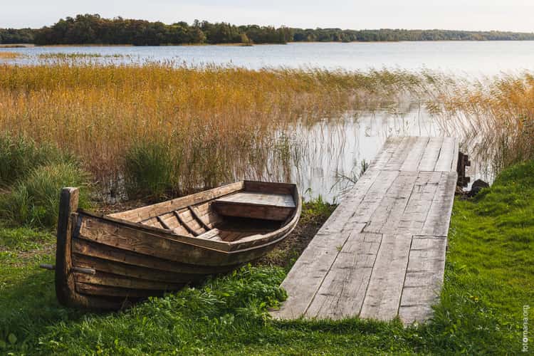 On the shore of Onego lake, Kizhi island