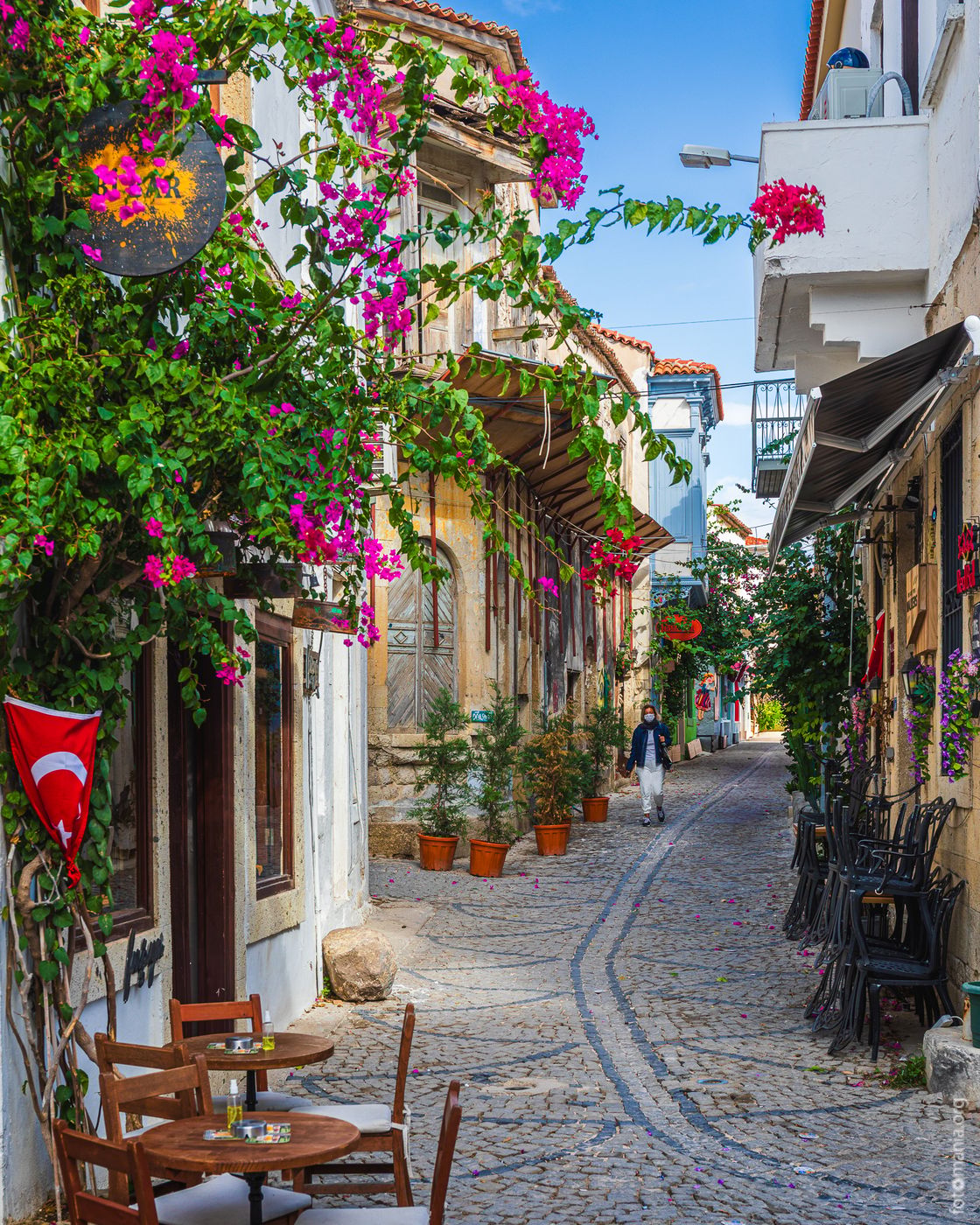 On the streets of Alaçatı town, Turkey (Türkiye)