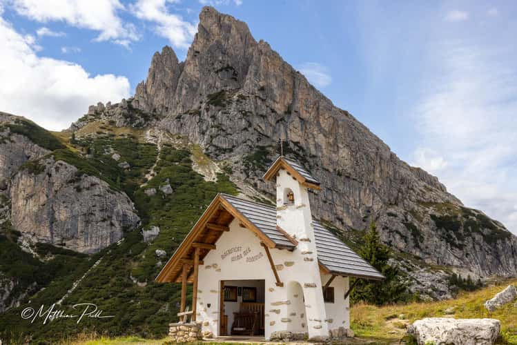 Passo falzarego church Dolomites