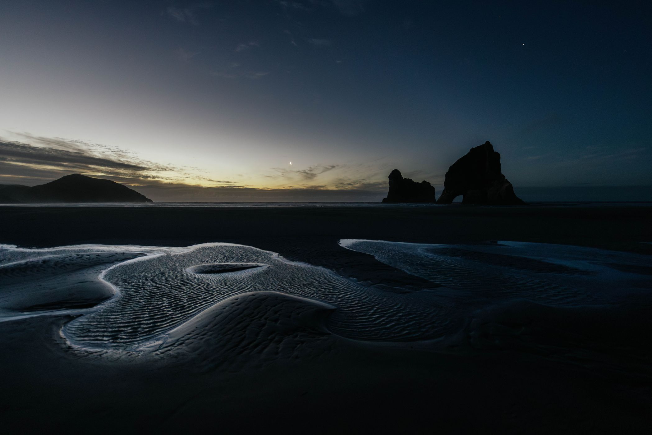 Ponds at Wharariki Beach, New Zealand