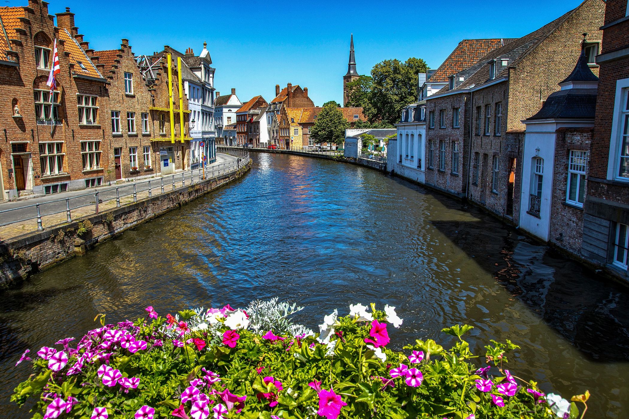 Poortersloge and Koningsbrug, Bruges, Belgium