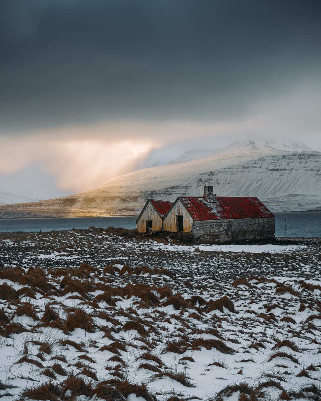 Red Roofed Old Houses, Iceland