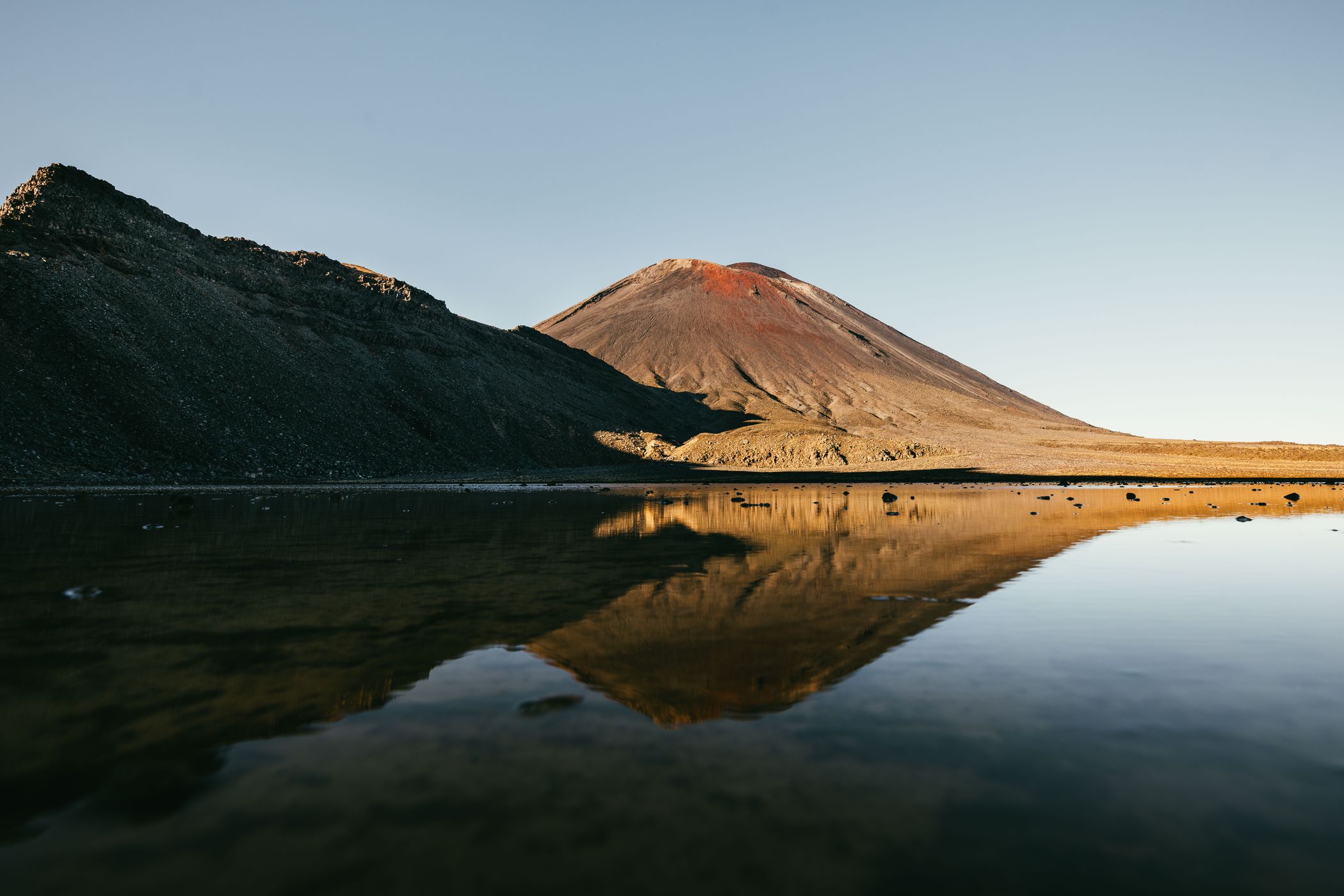Reflection of Mount Doom, Tongariro National Park, New Zealand