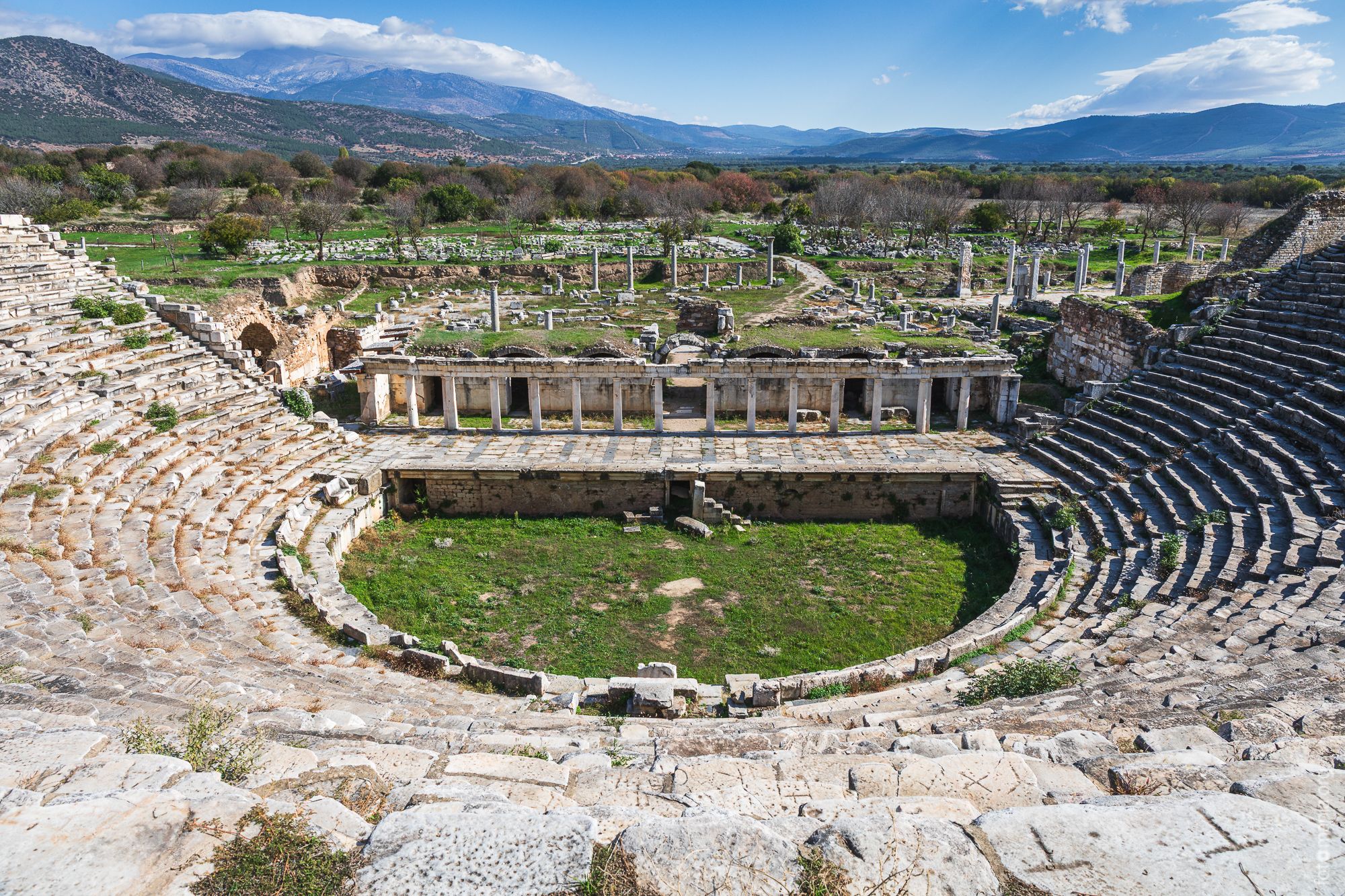 Ruins of theatre, Aphrodisias, Turkey (Türkiye)