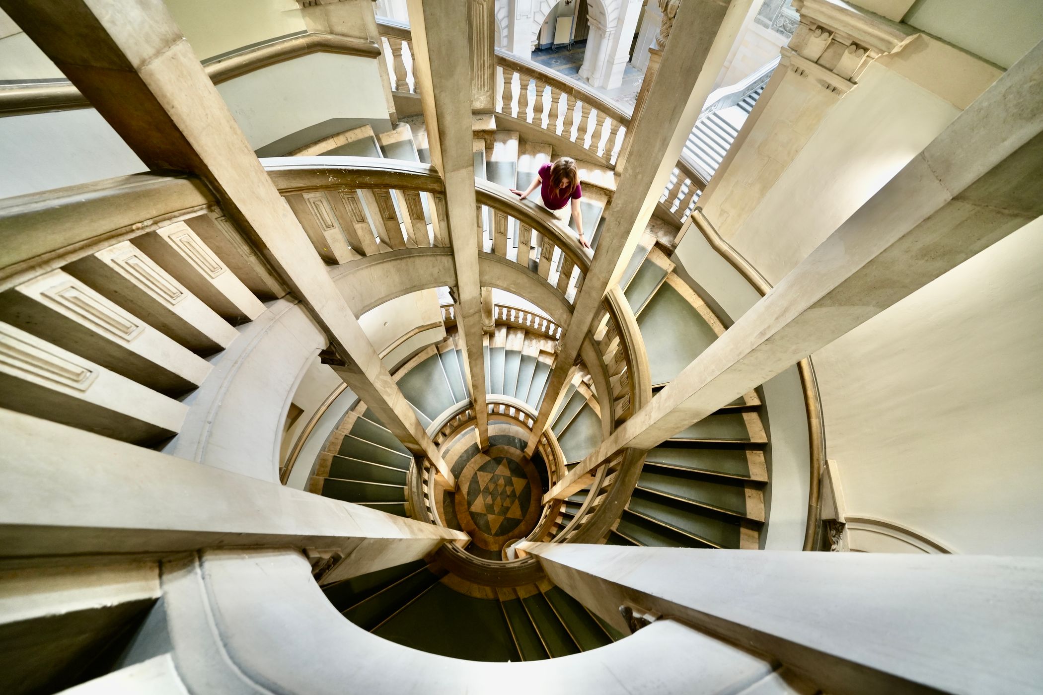 Staircase inside New Town Hall, Hanover, Germany
