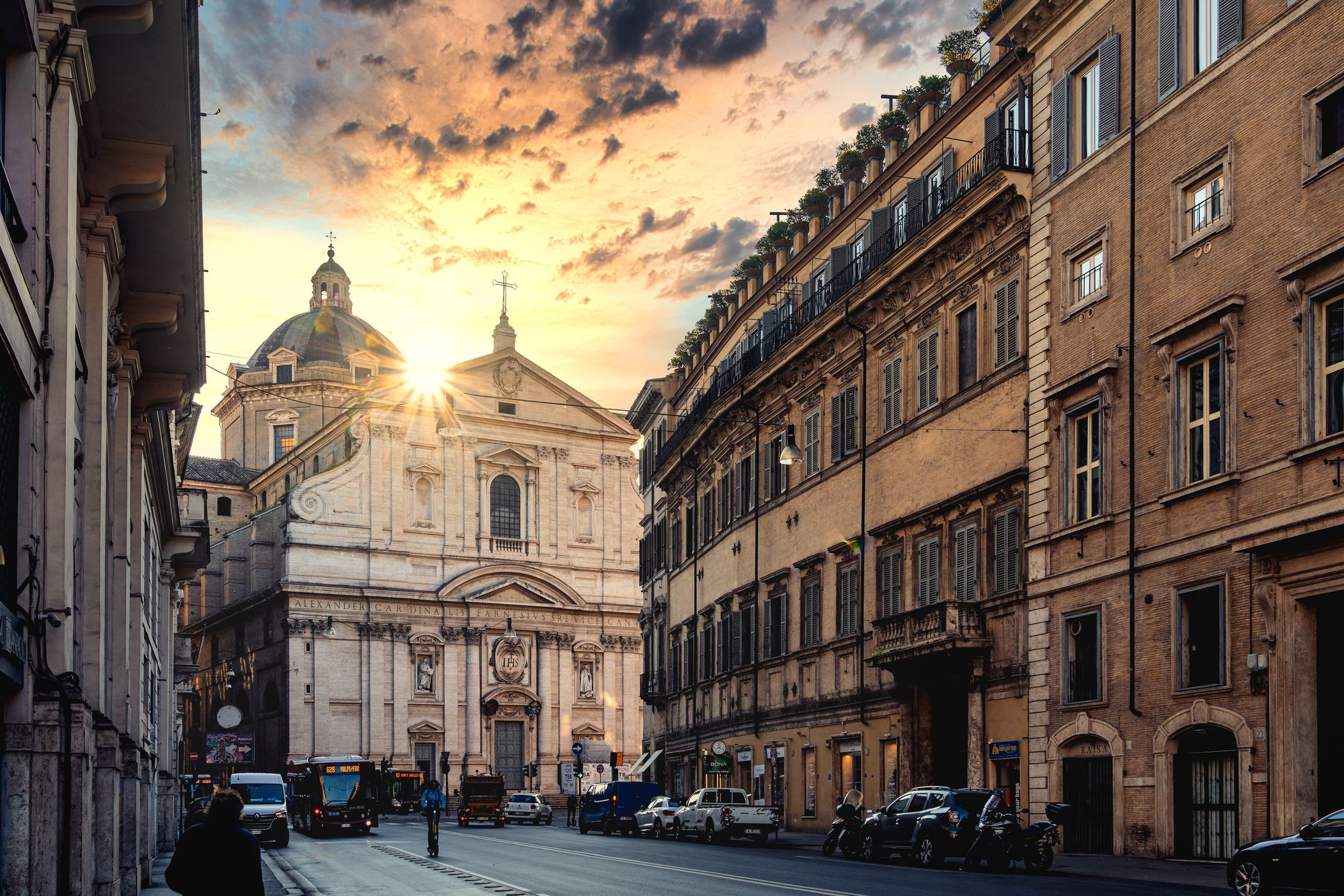 Street view of Chiesa del Gesù, Italy