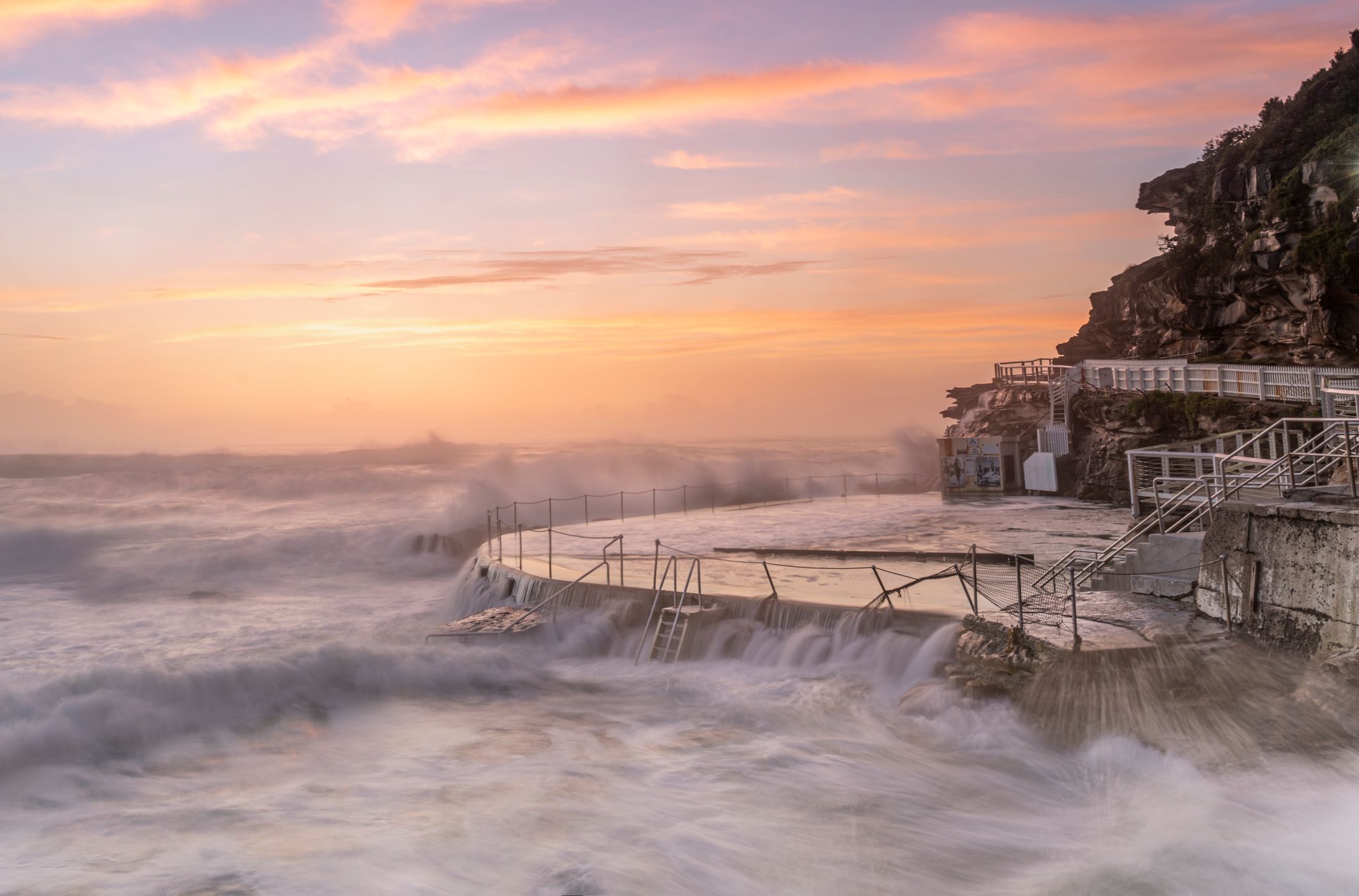 sunrise over the coastal pool, Australia