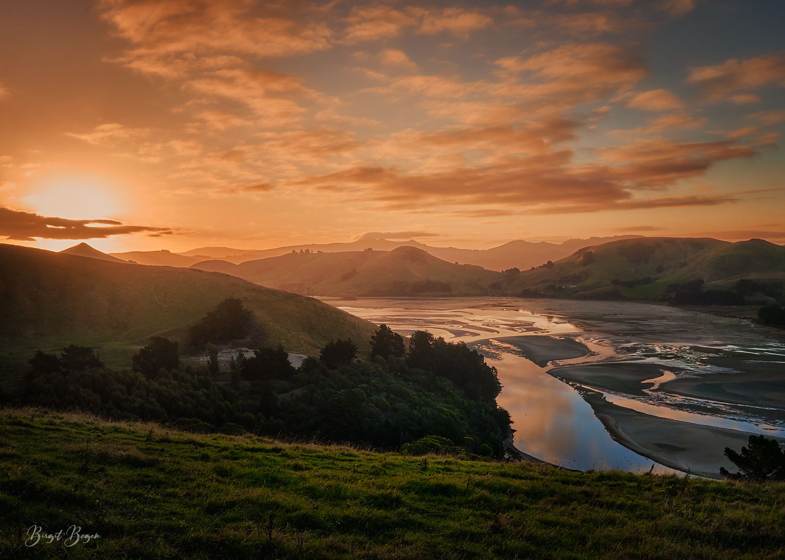 Sunset at Otago Pensinsula, New Zealand