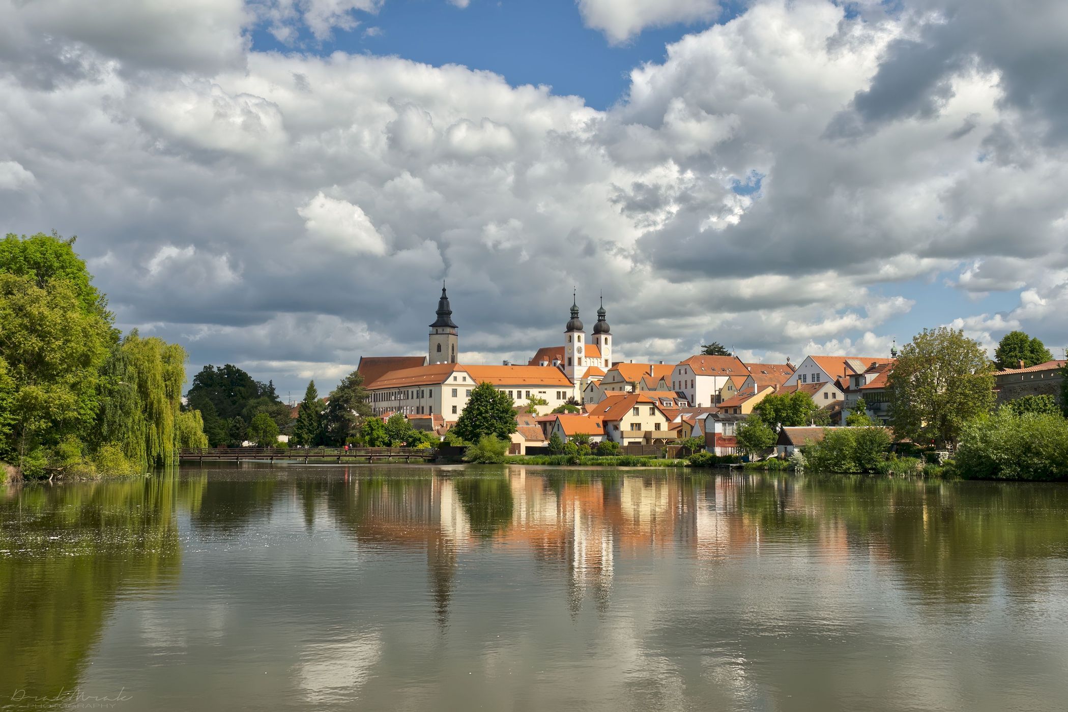 Telč from pond dam, Czech Republic