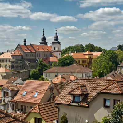 Třebíč castle from jewish quarter, Czech Republic