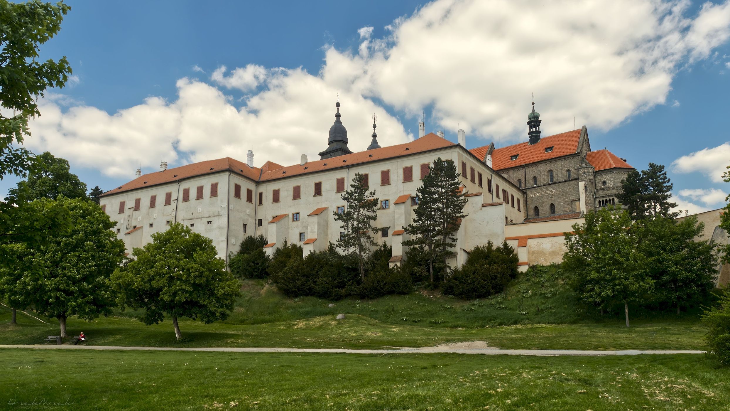 Třebíč castle from river bank, Czech Republic