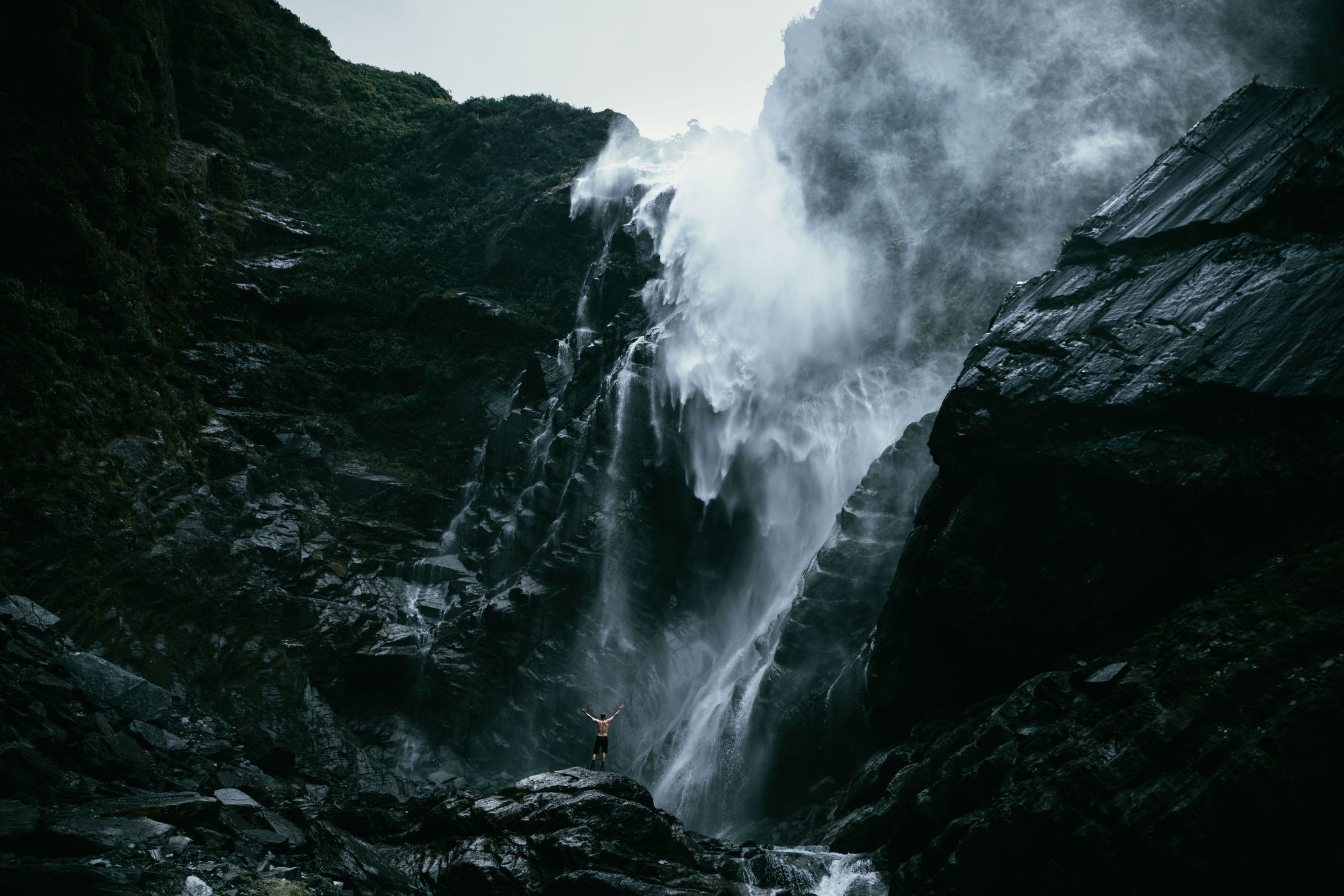 Unnamed waterfall, Mount Aspiring National Park, New Zealand