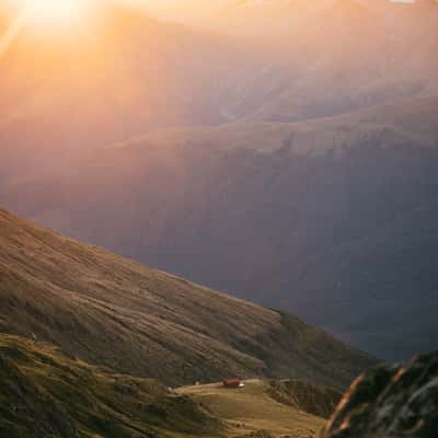 View to Brewster Hut, Mount Aspiring National Park, New Zealand