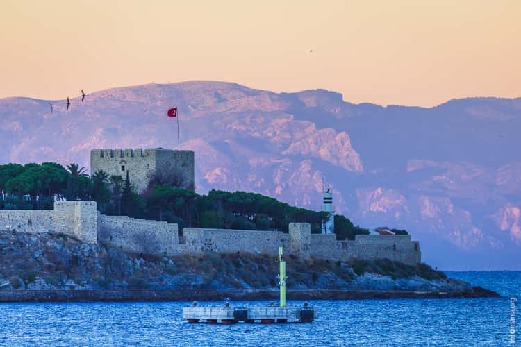 View to the castle of Kuşadası