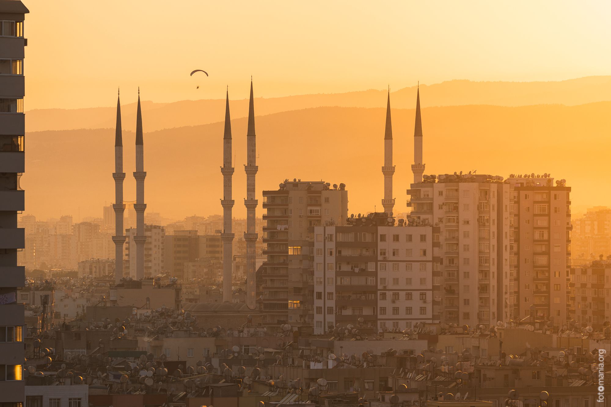 View to the modern Mersin from Hilton Hotel, Turkey (Türkiye)
